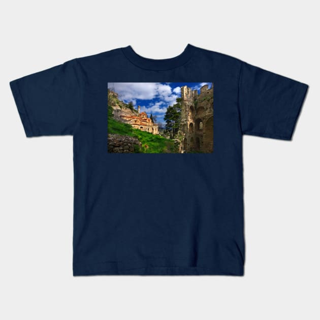 Perivleptos Monastery - Mystras Kids T-Shirt by Cretense72